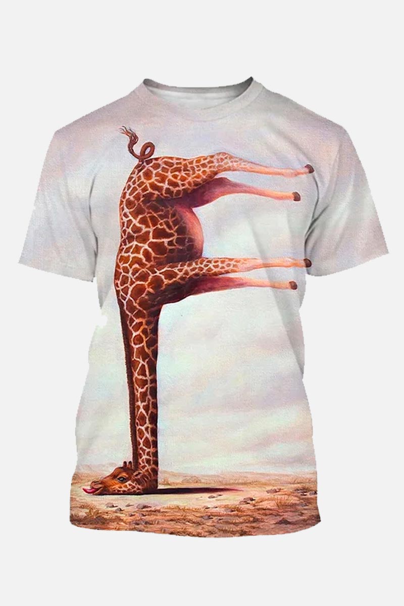 Camiseta hombre jirafa bocabajo